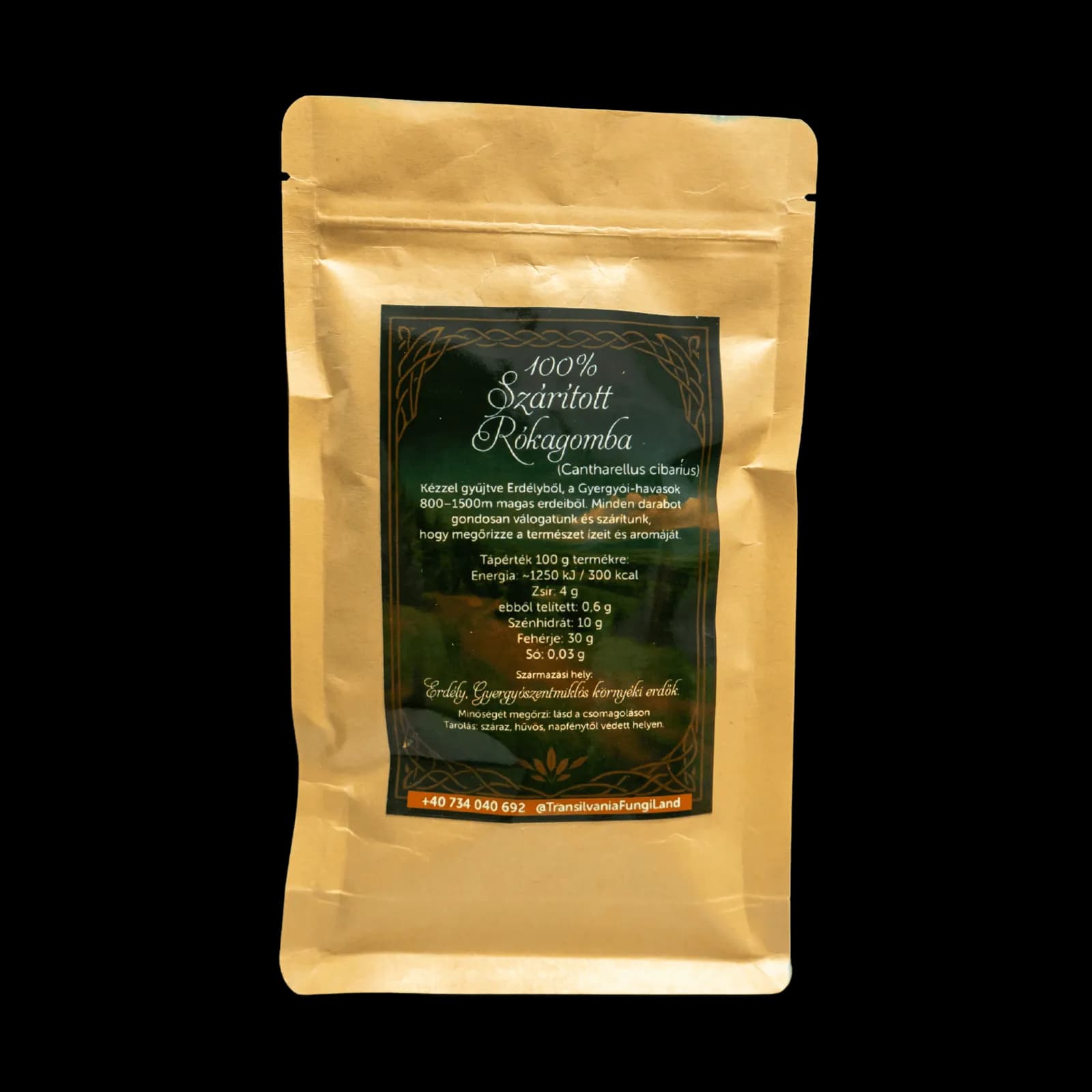 100% Szárított Rókagomba (Cantharellus cibarius)